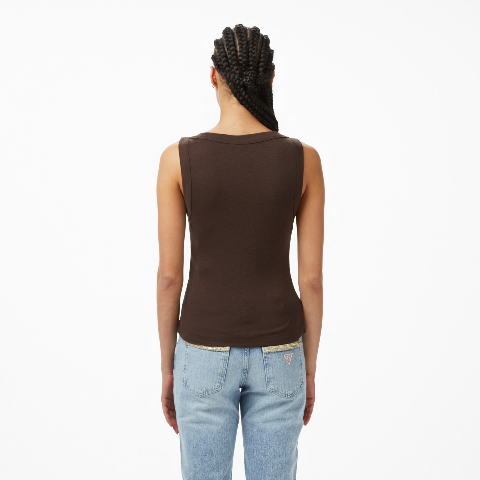 Guess Tina Ipek Karışımlı Kadın Kahverengi T-Shirt