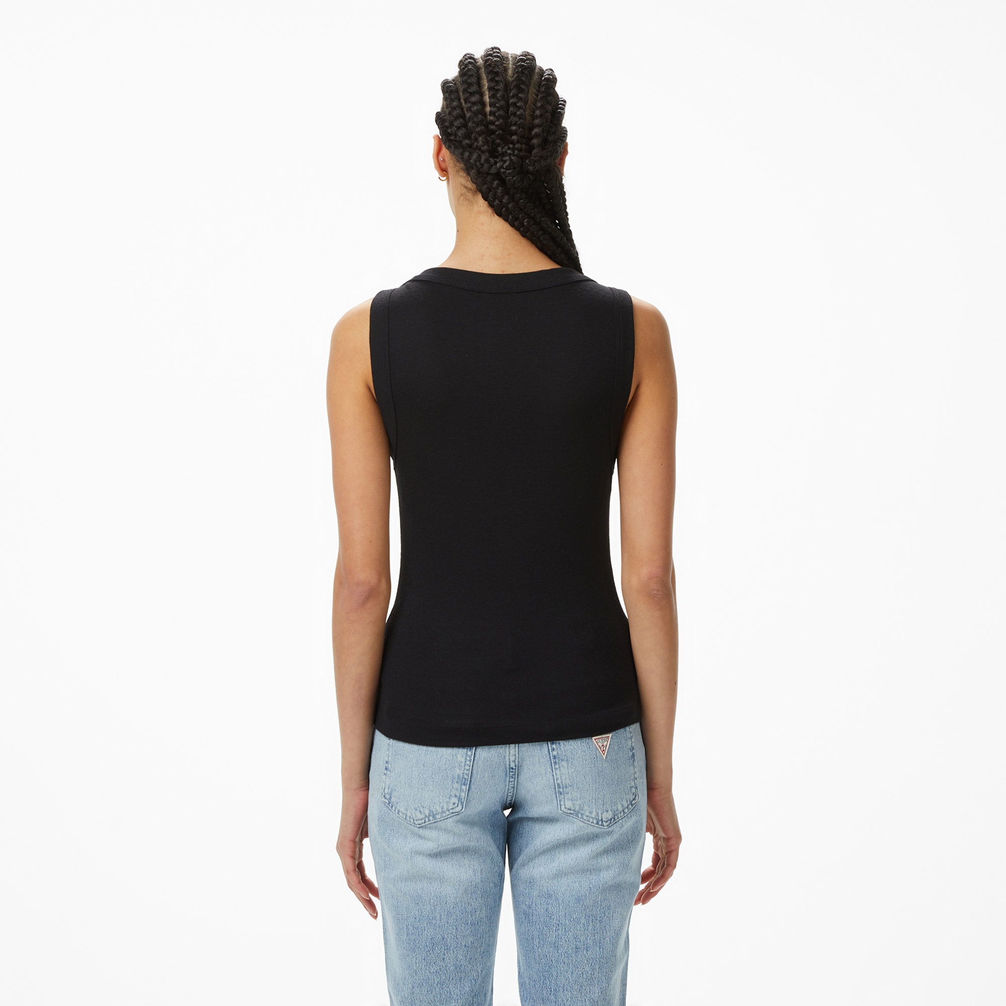 Guess Tina Ipek Karışımlı Kadın Siyah T-Shirt