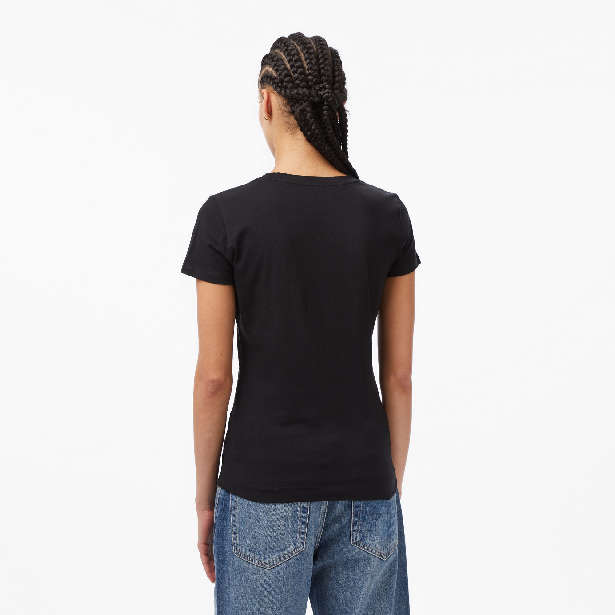 Guess Slim Fit Kadın Siyah T-Shirt