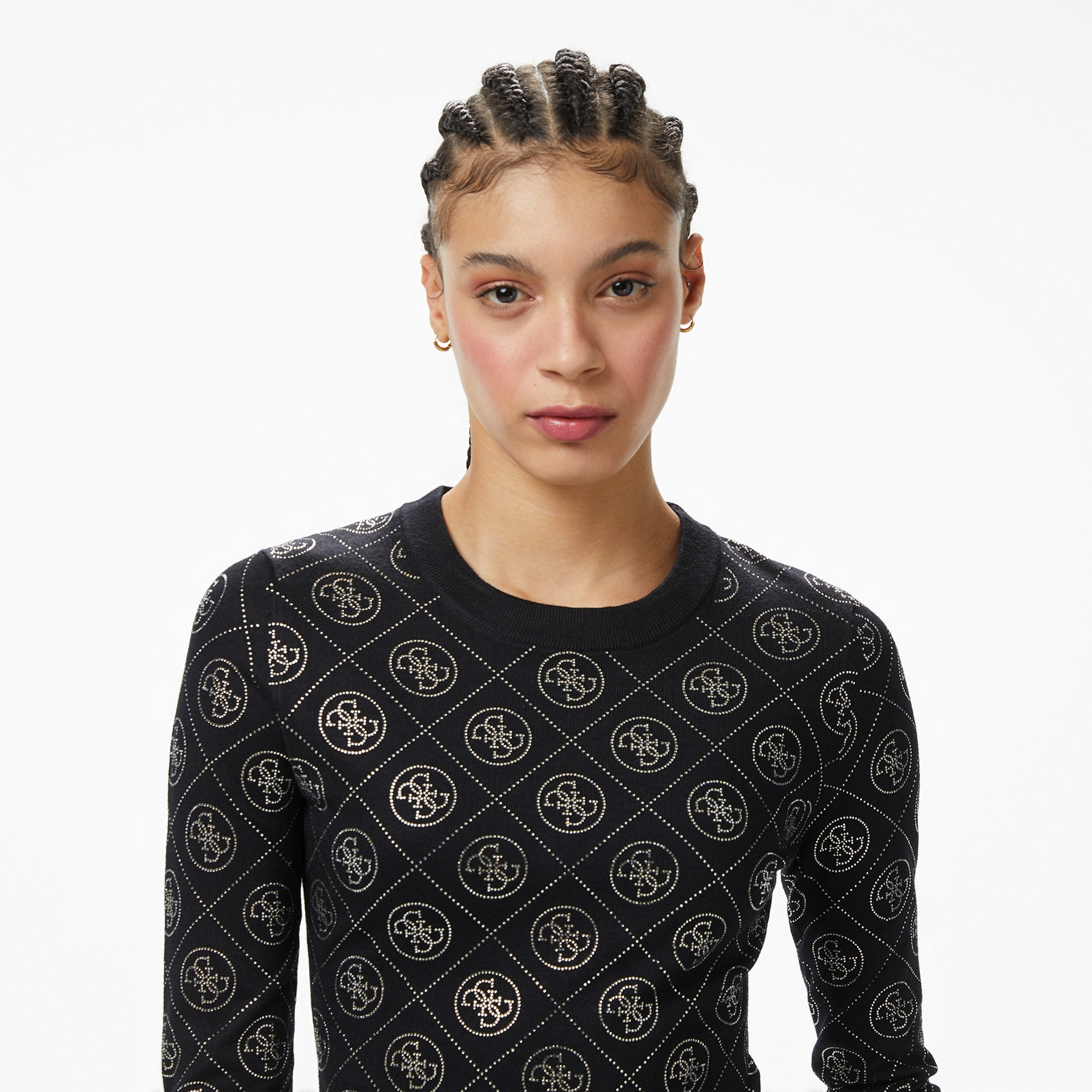 Guess Yarn Yün Karışımlı Kadın Siyah Triko