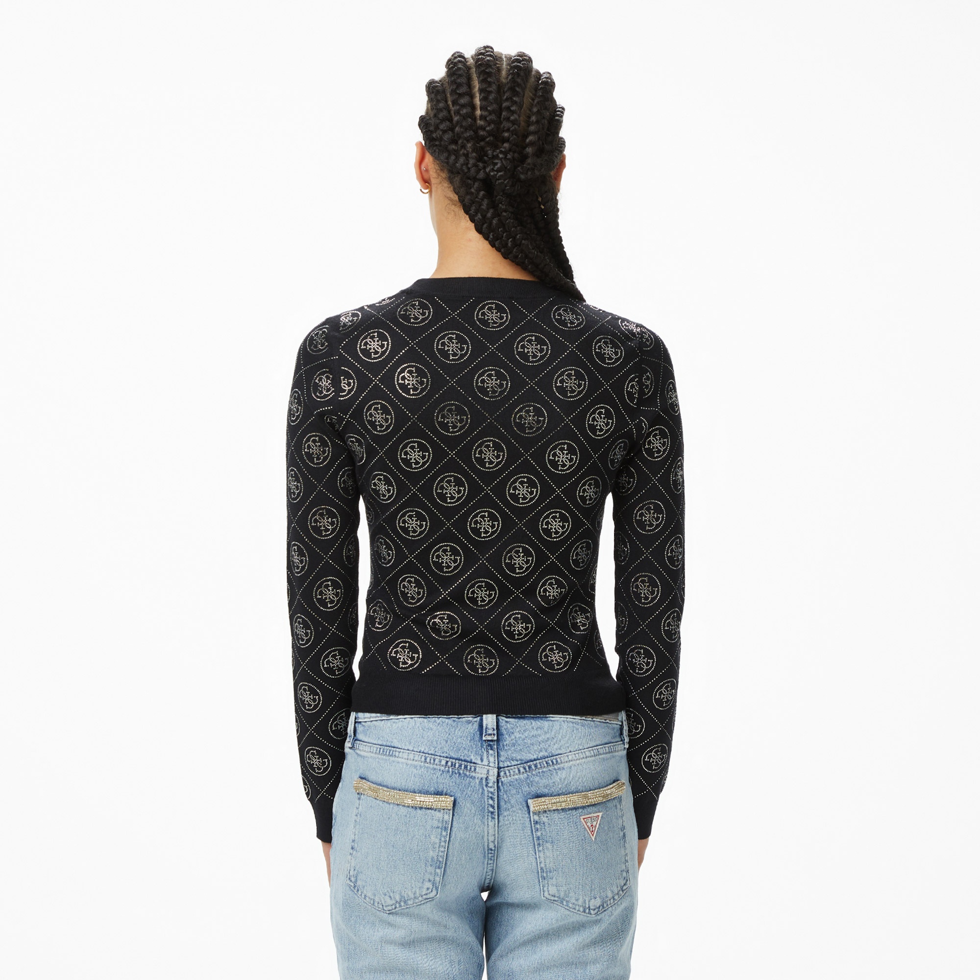 Guess Yarn Yün Karışımlı Kadın Siyah Triko