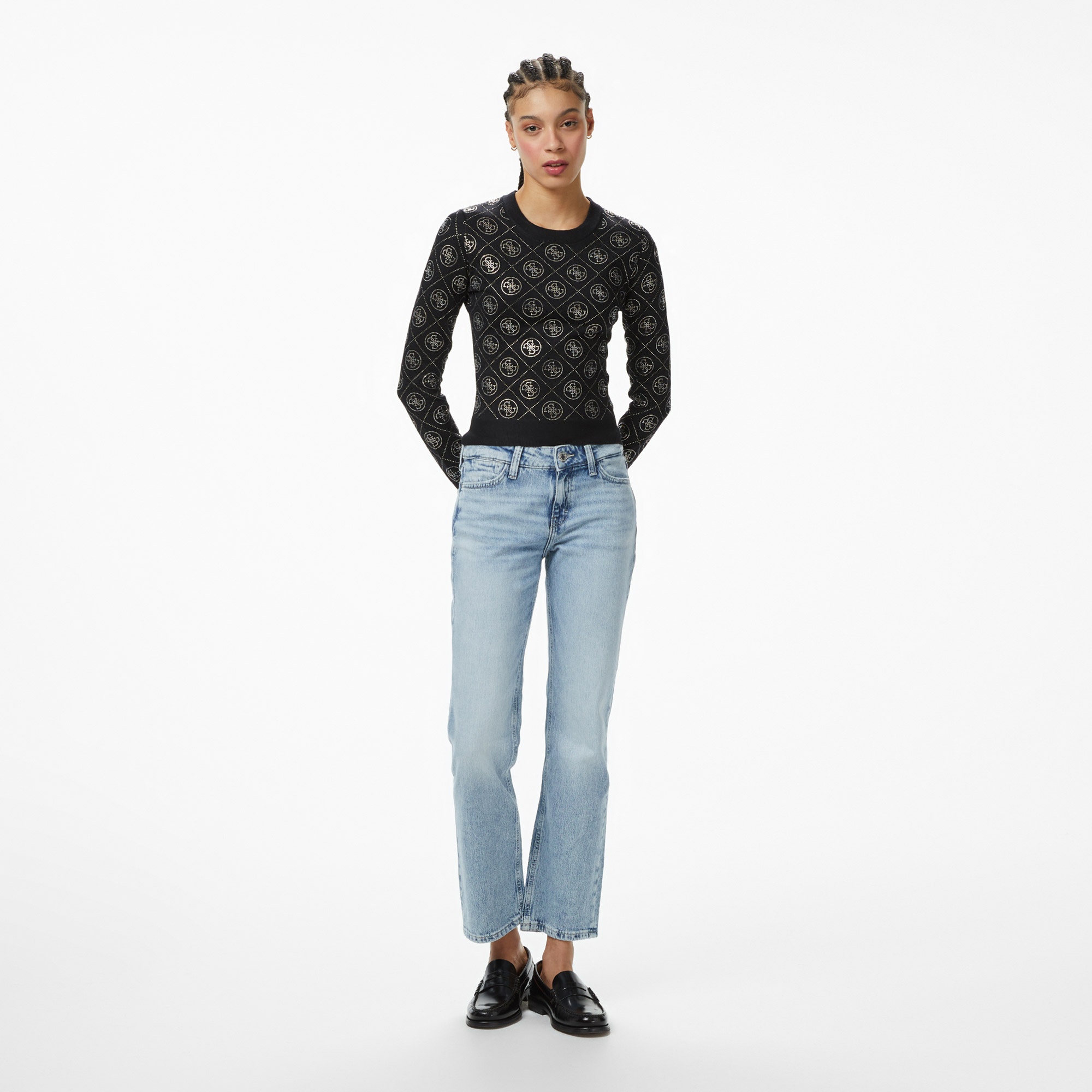 Guess Yarn Yün Karışımlı Kadın Siyah Triko