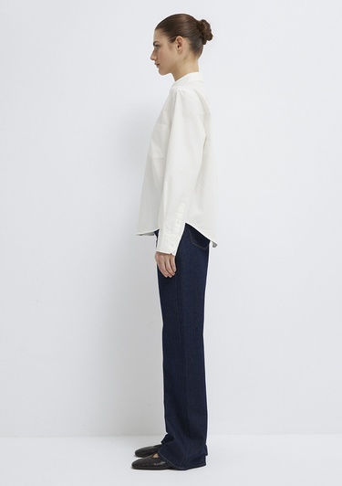  Mavi Ekru Gömlek Loose Fit / Bol Rahat Kesim 1211434-70057