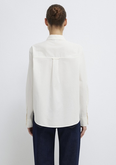  Mavi Ekru Gömlek Loose Fit / Bol Rahat Kesim 1211434-70057