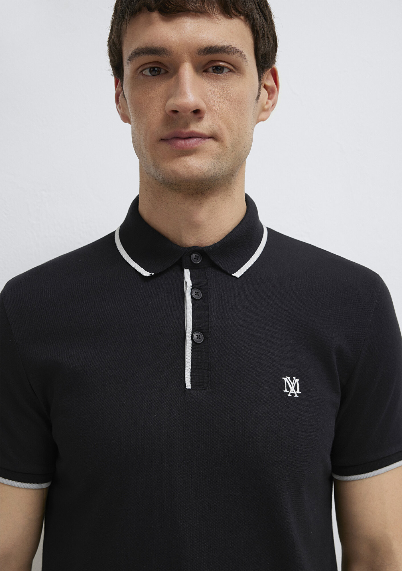  Mavi Siyah Polo Tişört Fitted / Vücuda Oturan Kesim 0613266-900