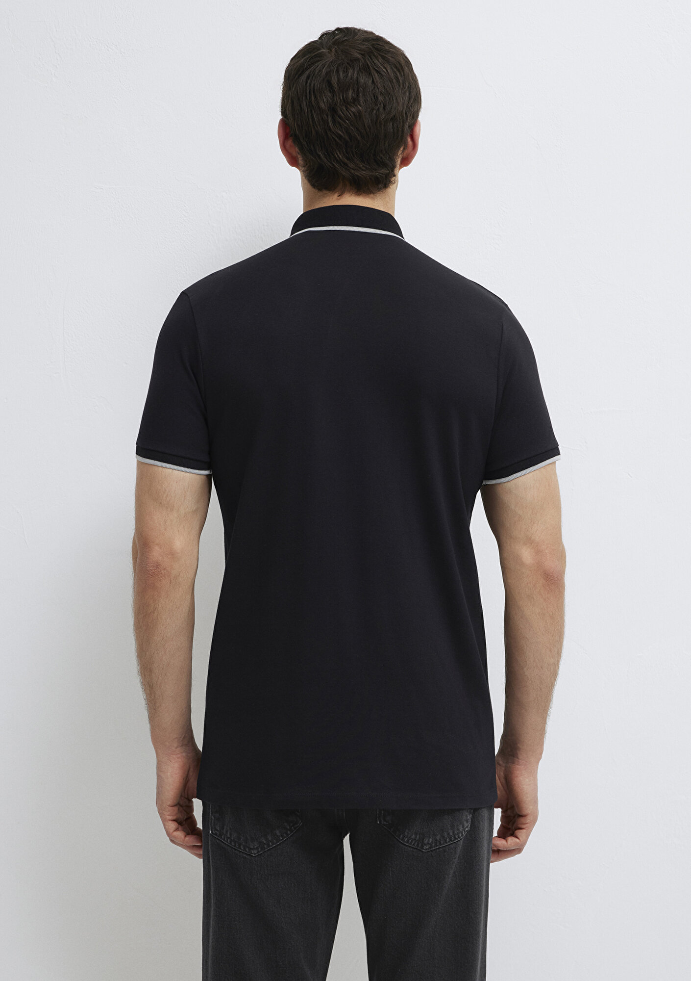 Mavi Siyah Polo Tişört Fitted / Vücuda Oturan Kesim 0613266-900