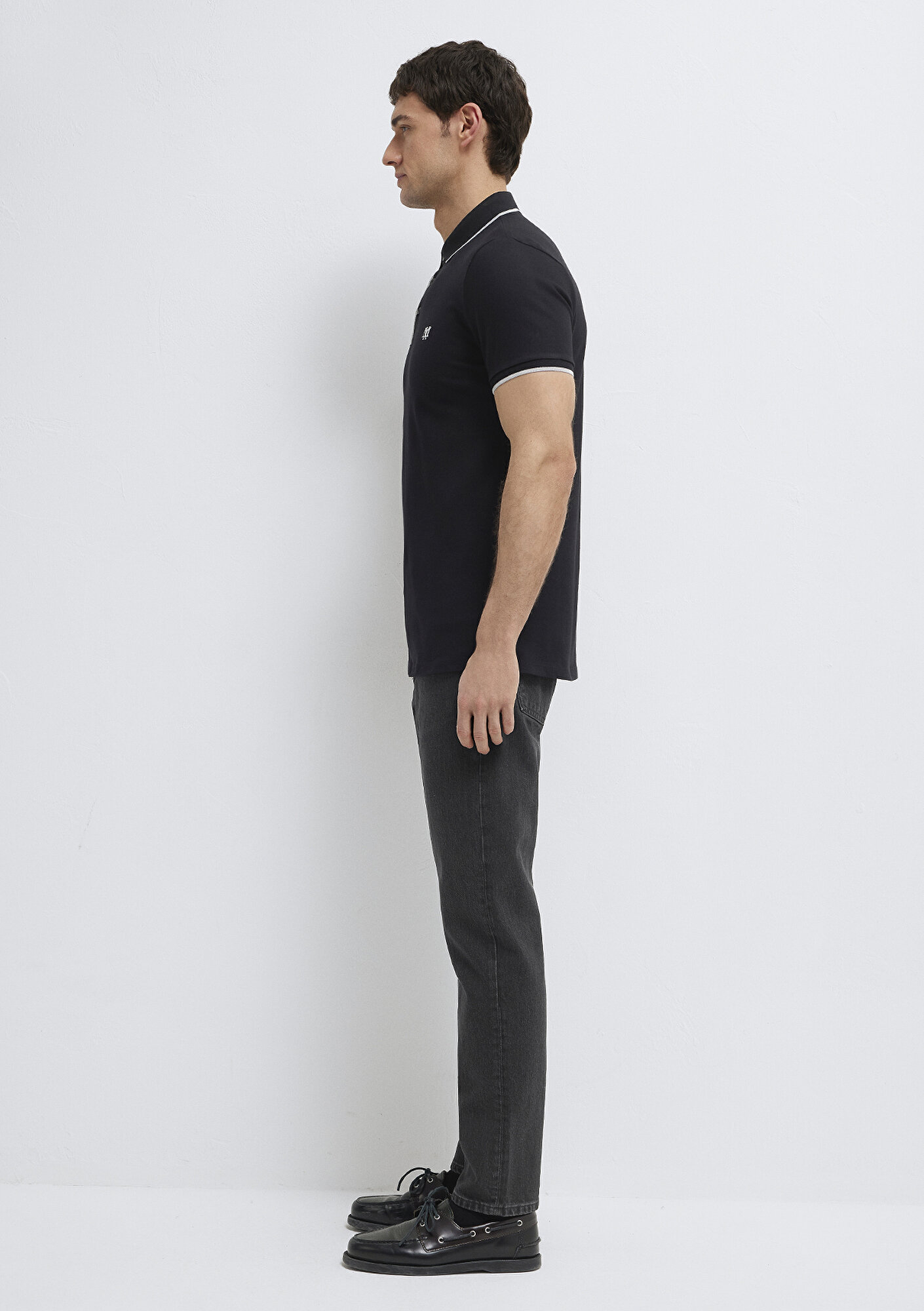 Mavi Siyah Polo Tişört Fitted / Vücuda Oturan Kesim 0613266-900