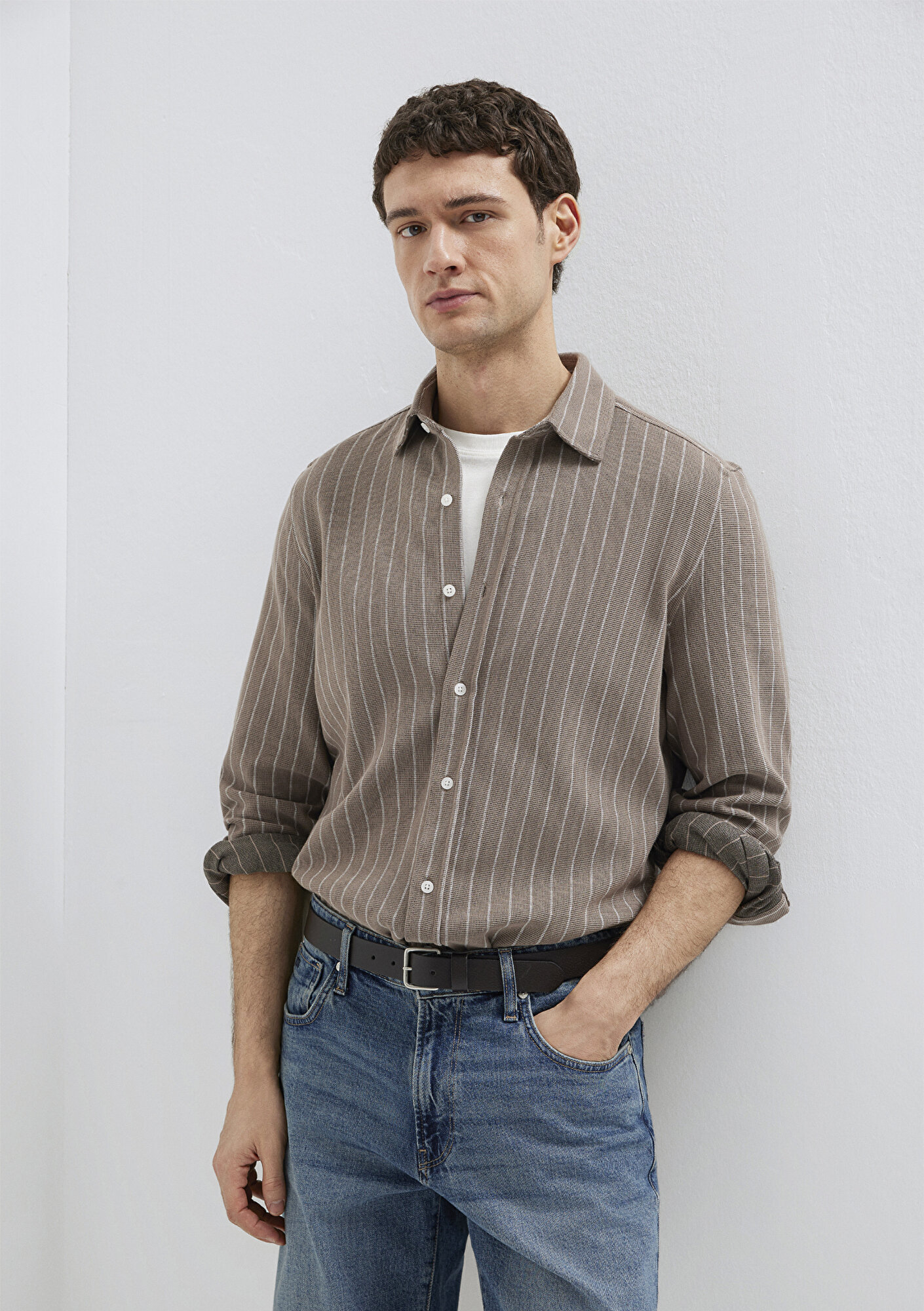 Mavi Çizgili Gömlek Regular Fit / Normal Kesim 0211998-91552