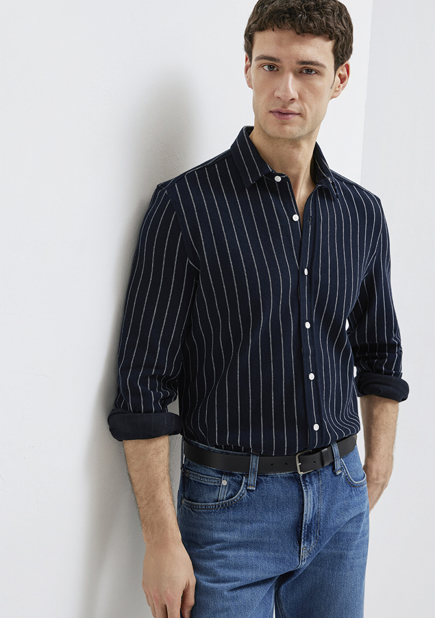  Mavi Çizgili Gömlek Regular Fit / Normal Kesim 0211998-91552