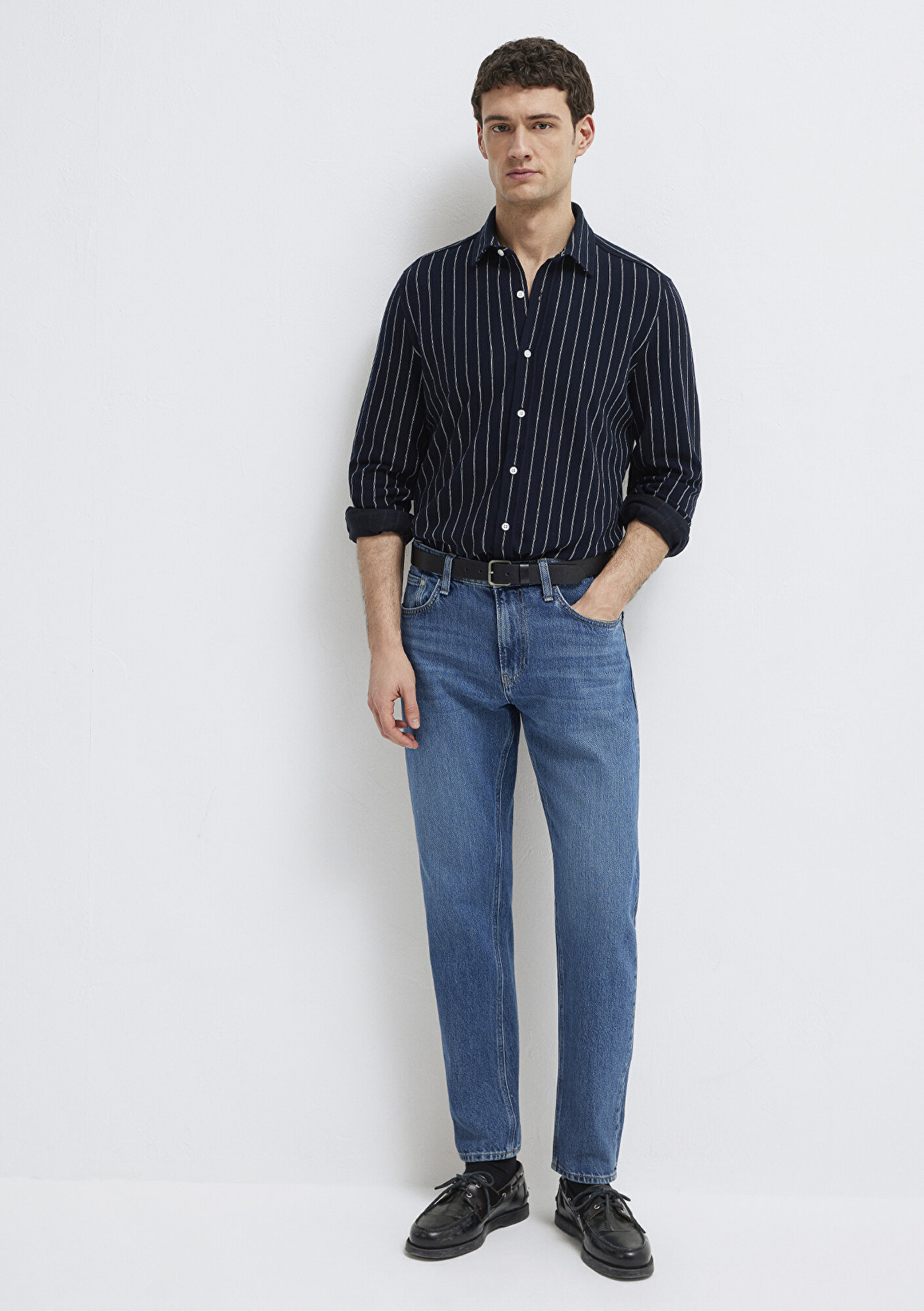 Mavi Çizgili Gömlek Regular Fit / Normal Kesim 0211998-91552