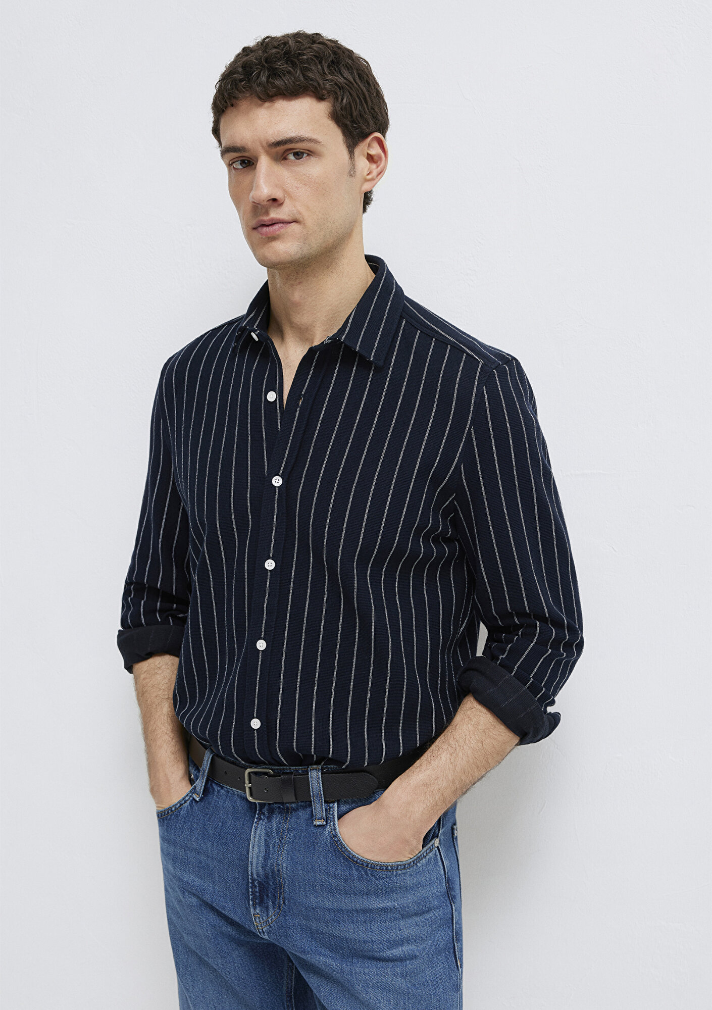 Mavi Çizgili Gömlek Regular Fit / Normal Kesim 0211998-91552