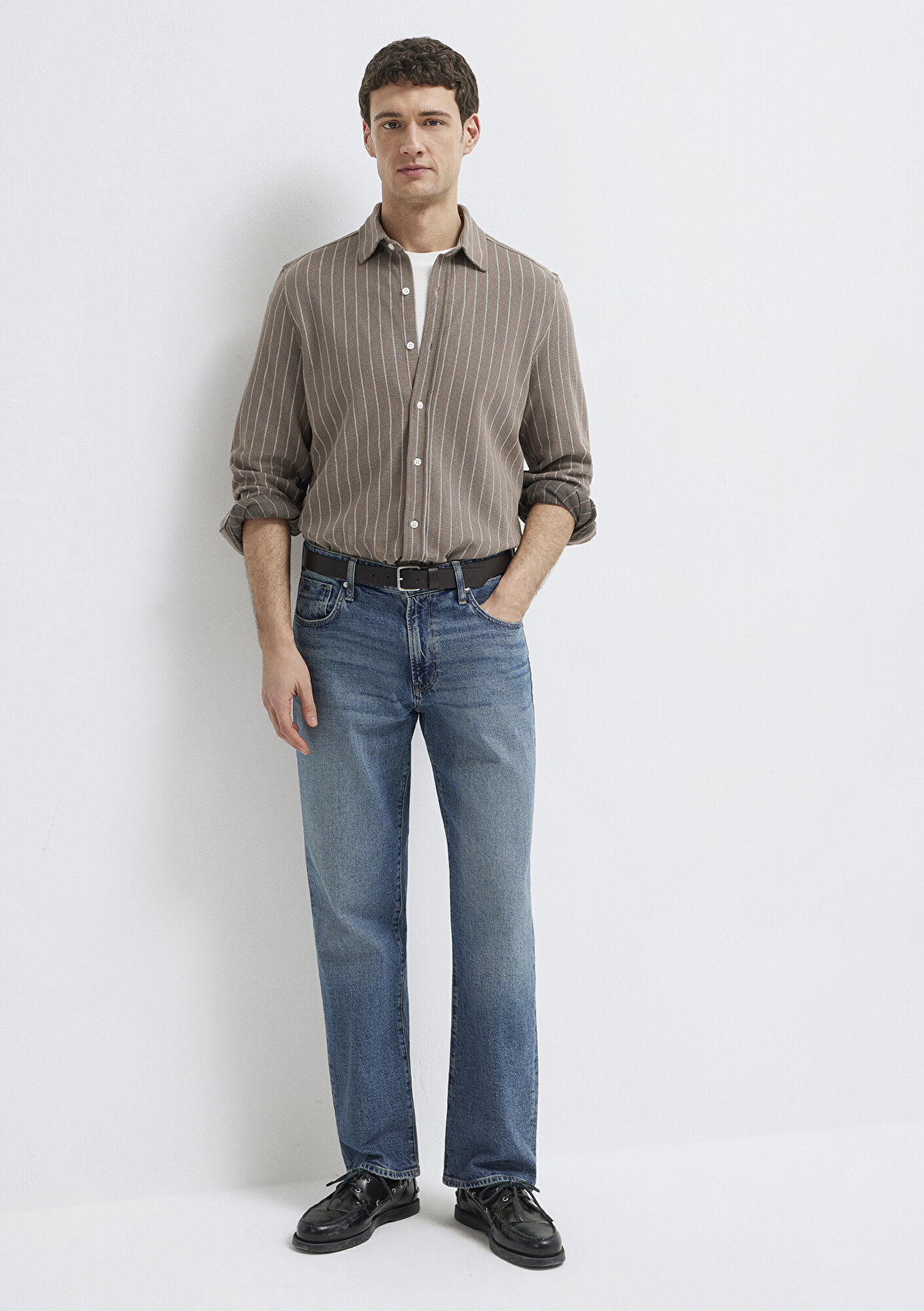 Mavi Çizgili Gömlek Regular Fit / Normal Kesim 0211998-91553