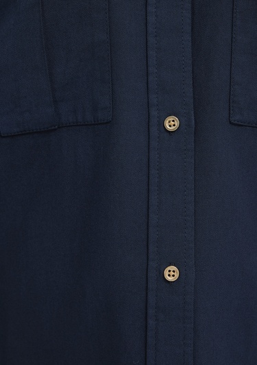  Mavi Lacivert Gömlek Loose Fit / Bol Rahat Kesim 1211383-70492