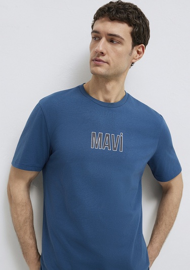  Mavi Mavi Baskılı Mavi Tişört Regular Fit / Normal Kesim 0613186-70764