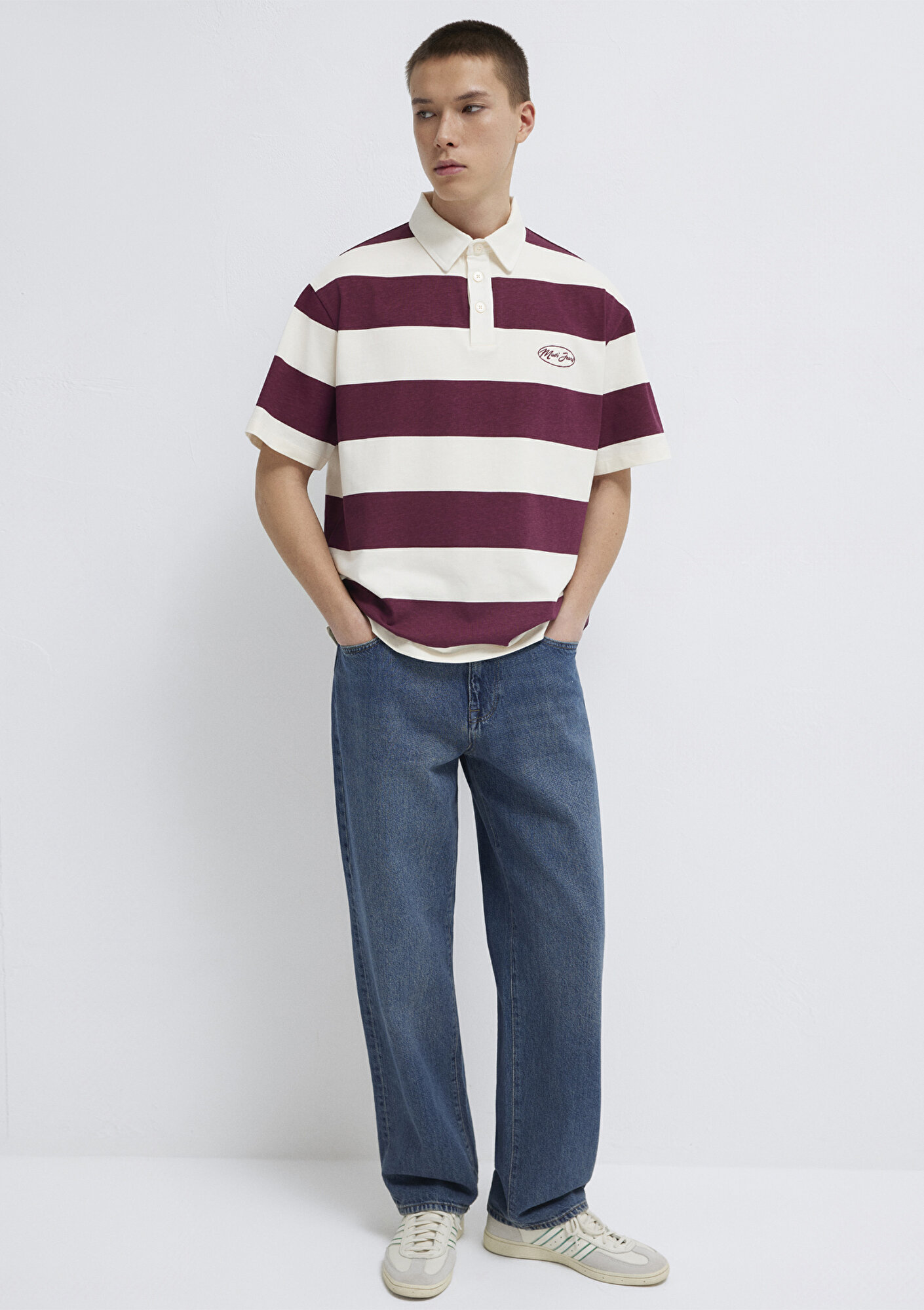 Mavi Mavi Jeans Çizgili Polo Tişört Boxy Fit 0613174-70670