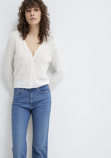  Mavi Ekru Hırka Slim Fit / Dar Kesim 1710845-70057