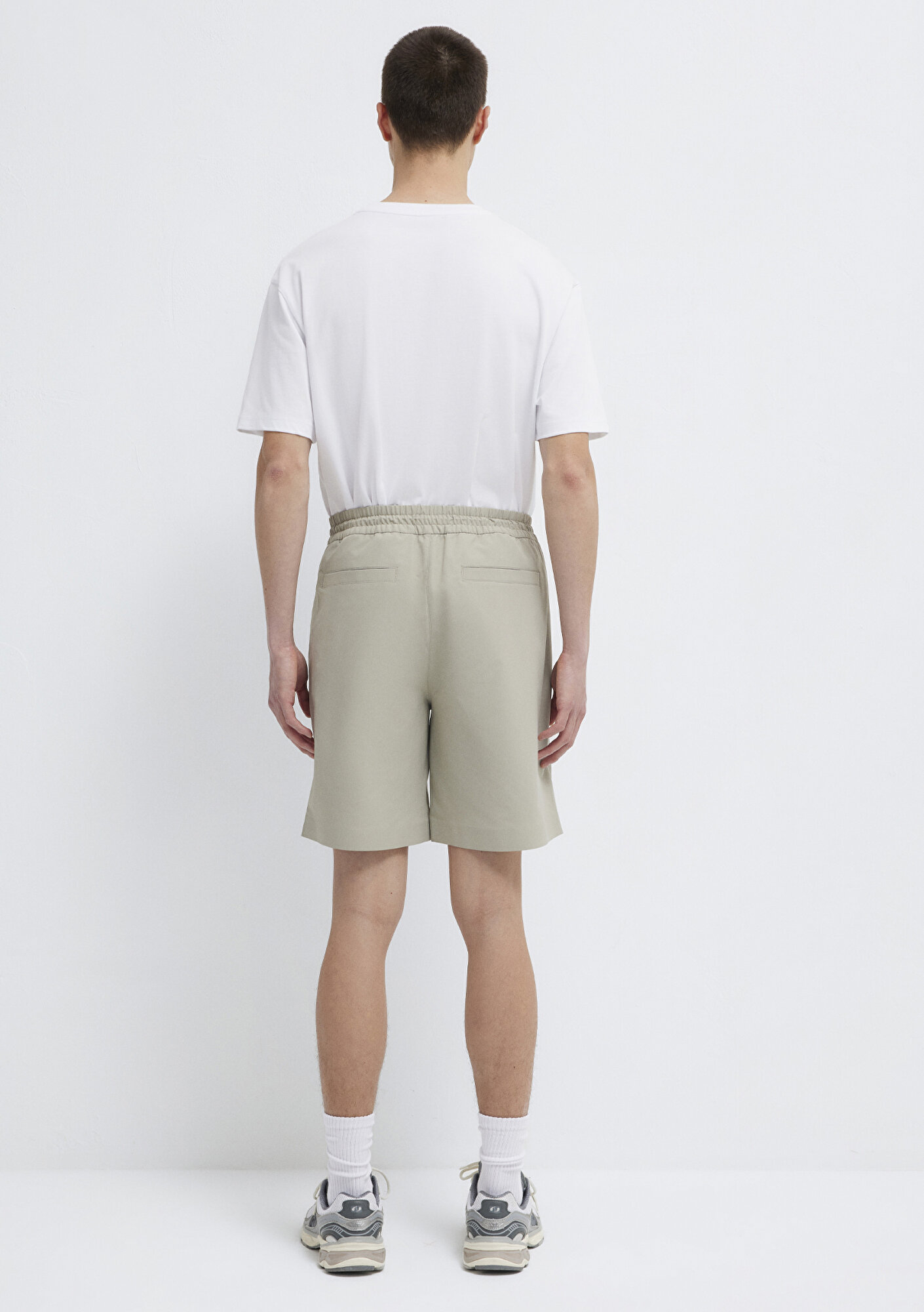 Mavi Beli Lastikli Bej Şort 0410315-70154