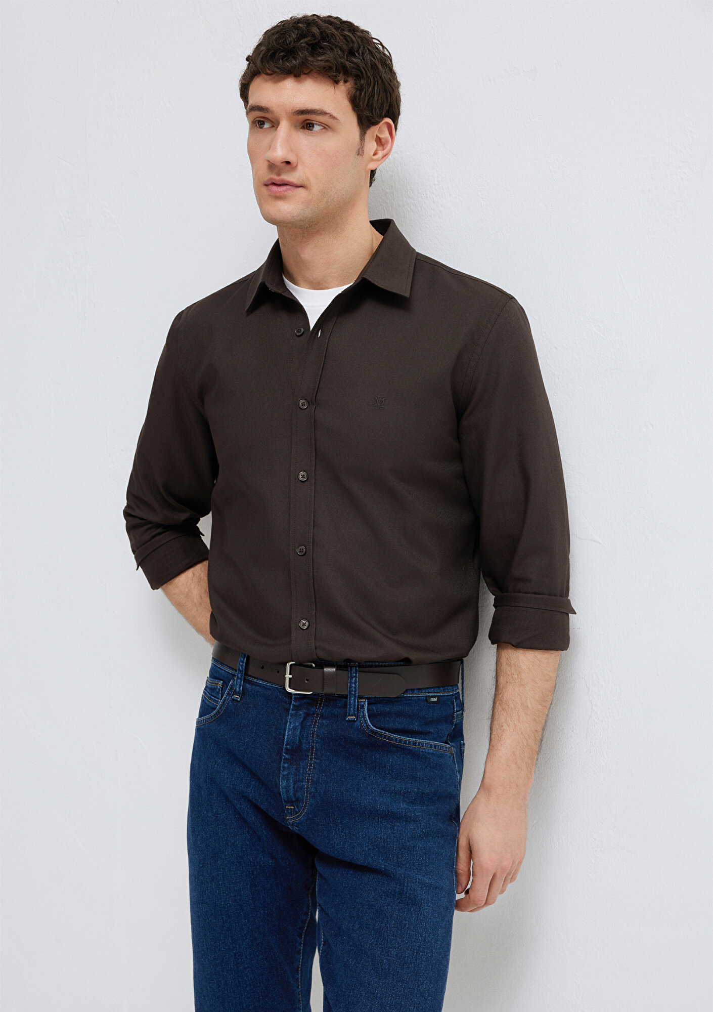  Mavi Kahverengi Gömlek Regular Fit / Normal Kesim 0212063-70219