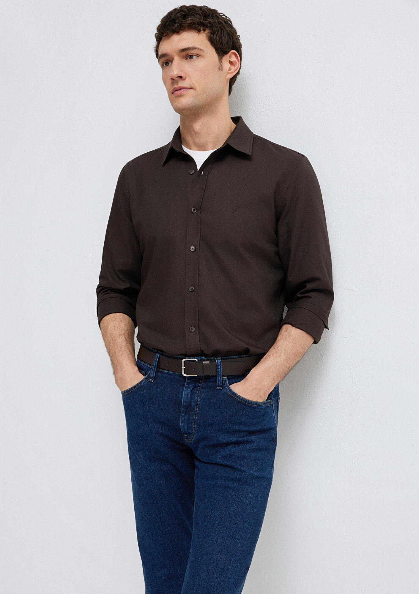 Mavi Kahverengi Gömlek Regular Fit / Normal Kesim 0212063-70219