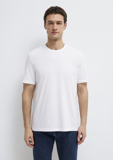  Mavi Beyaz Basic Tişört Regular Fit / Normal Kesim 0613477-620