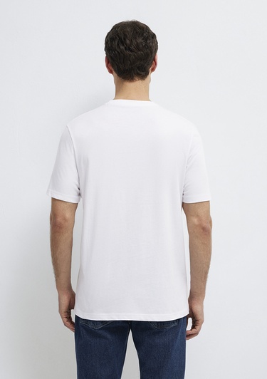  Mavi Beyaz Basic Tişört Regular Fit / Normal Kesim 0613477-620