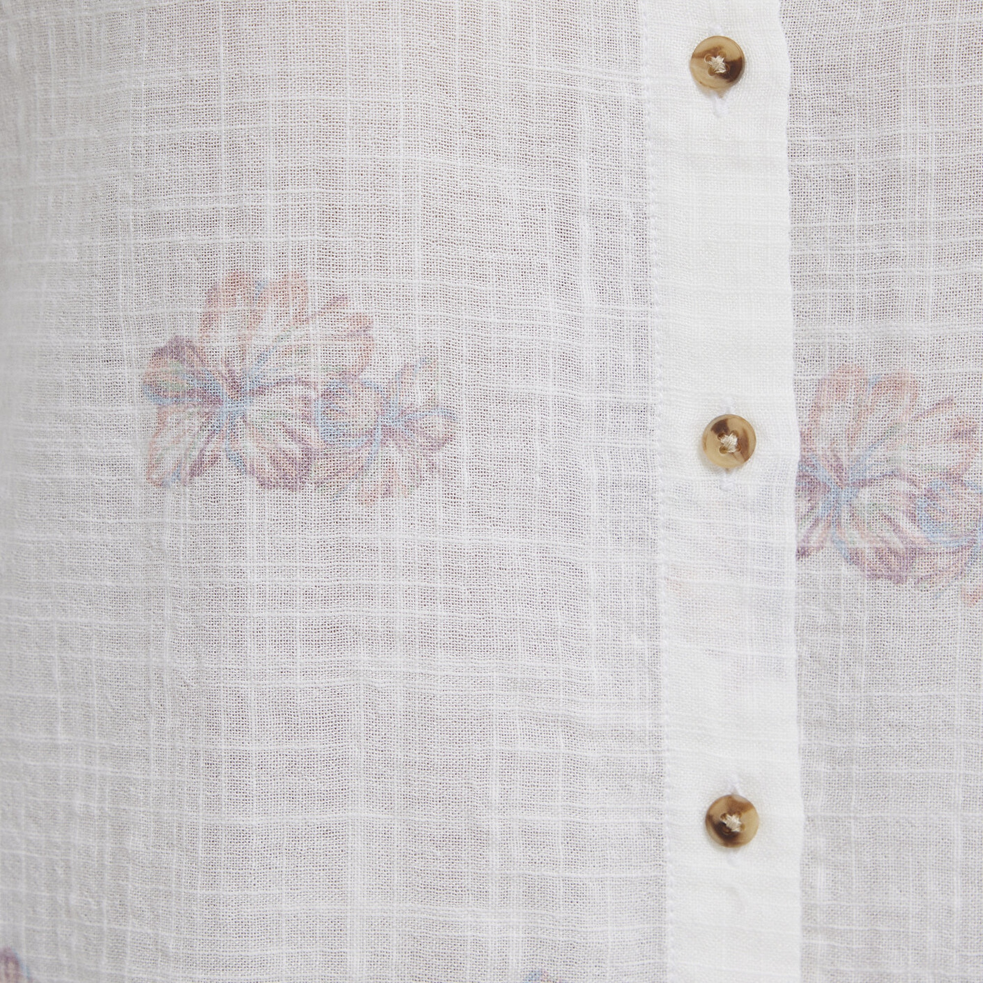 Mavi Baskılı Pembe Gömlek Loose Fit / Bol Rahat Kesim 122514-91496