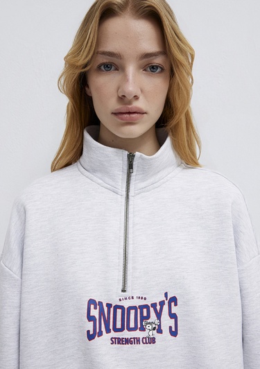  Mavi Peanuts Baskılı Gri Sweatshirt 1S10529-80196
