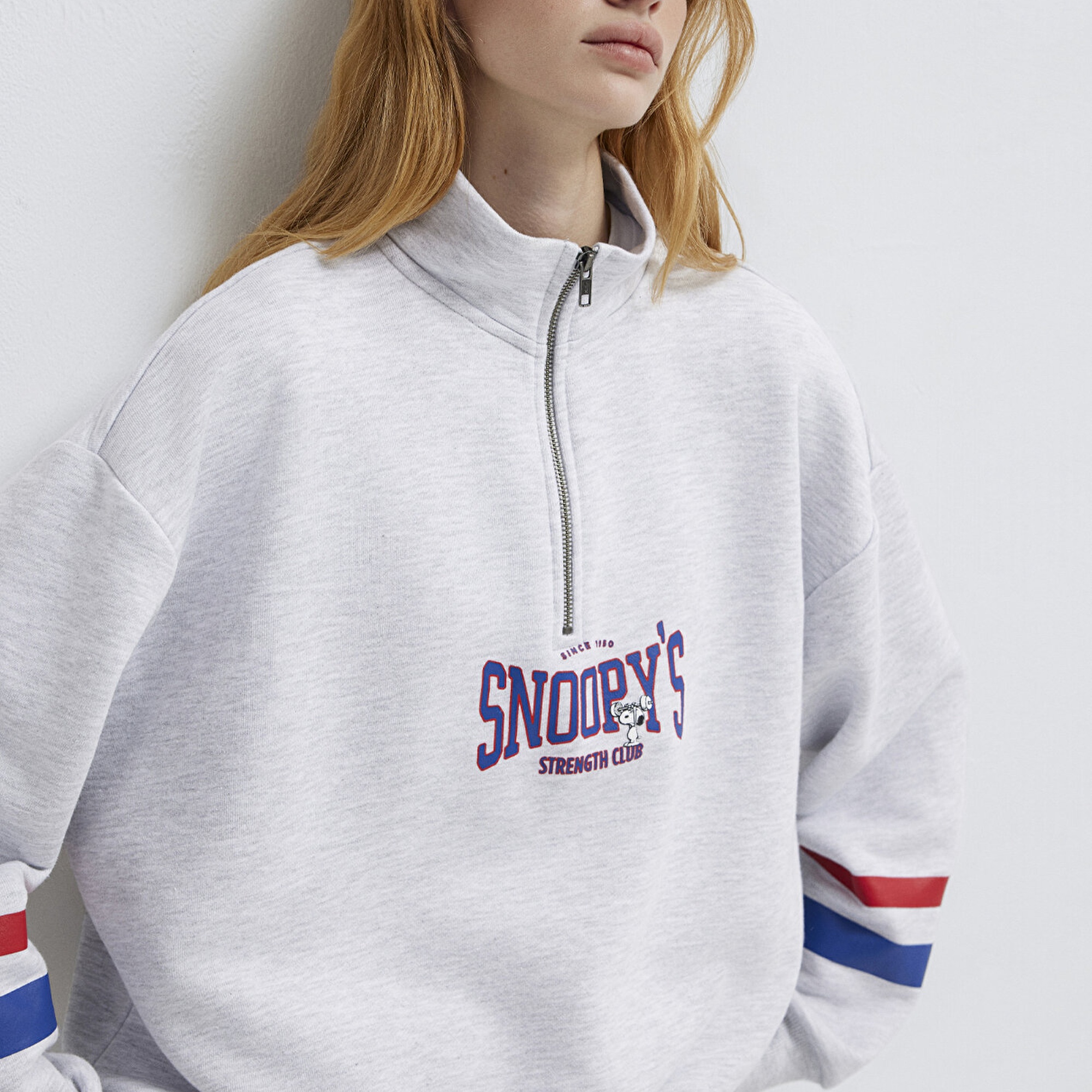 Mavi Peanuts Baskılı Gri Sweatshirt 1S10529-80196