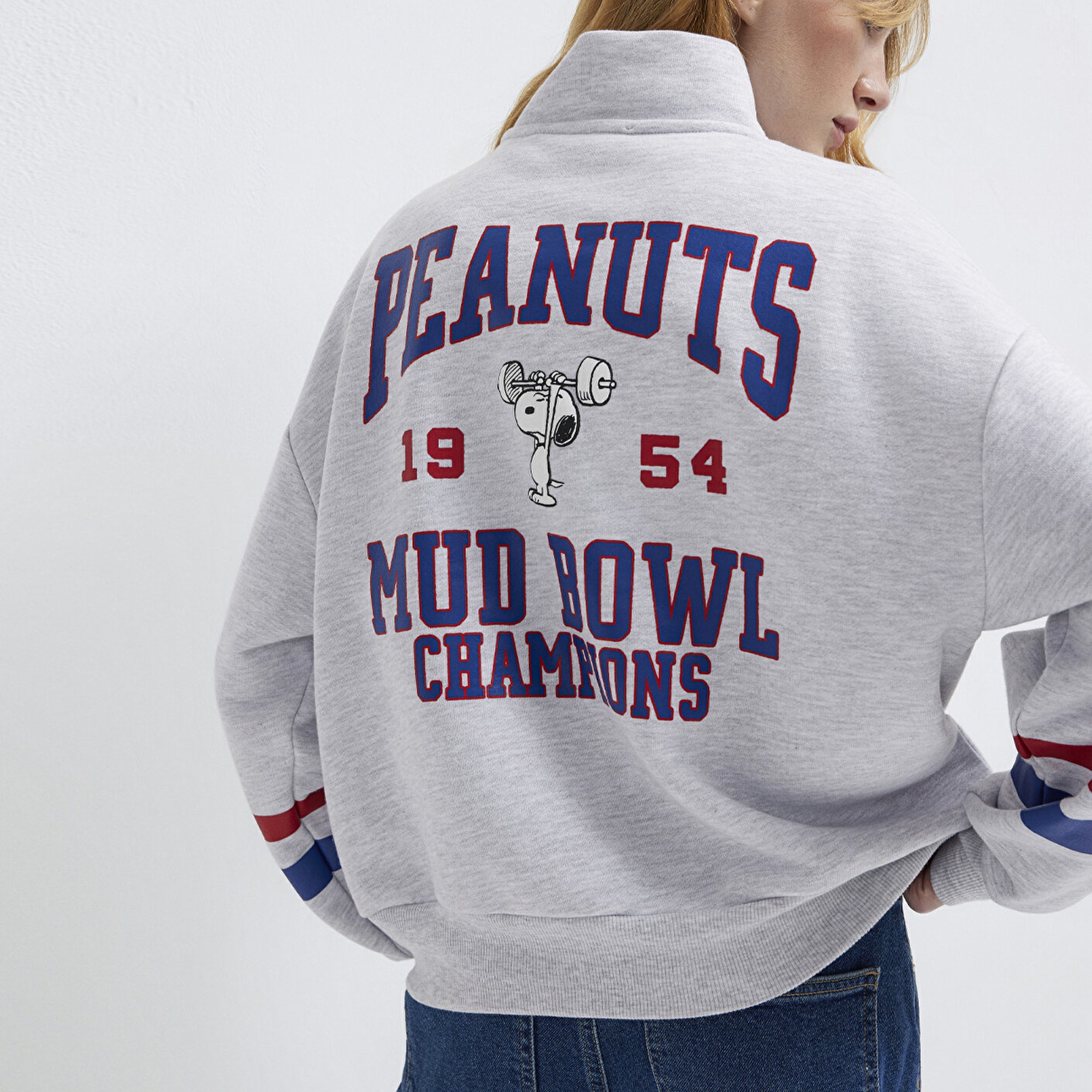 Mavi Peanuts Baskılı Gri Sweatshirt 1S10529-80196