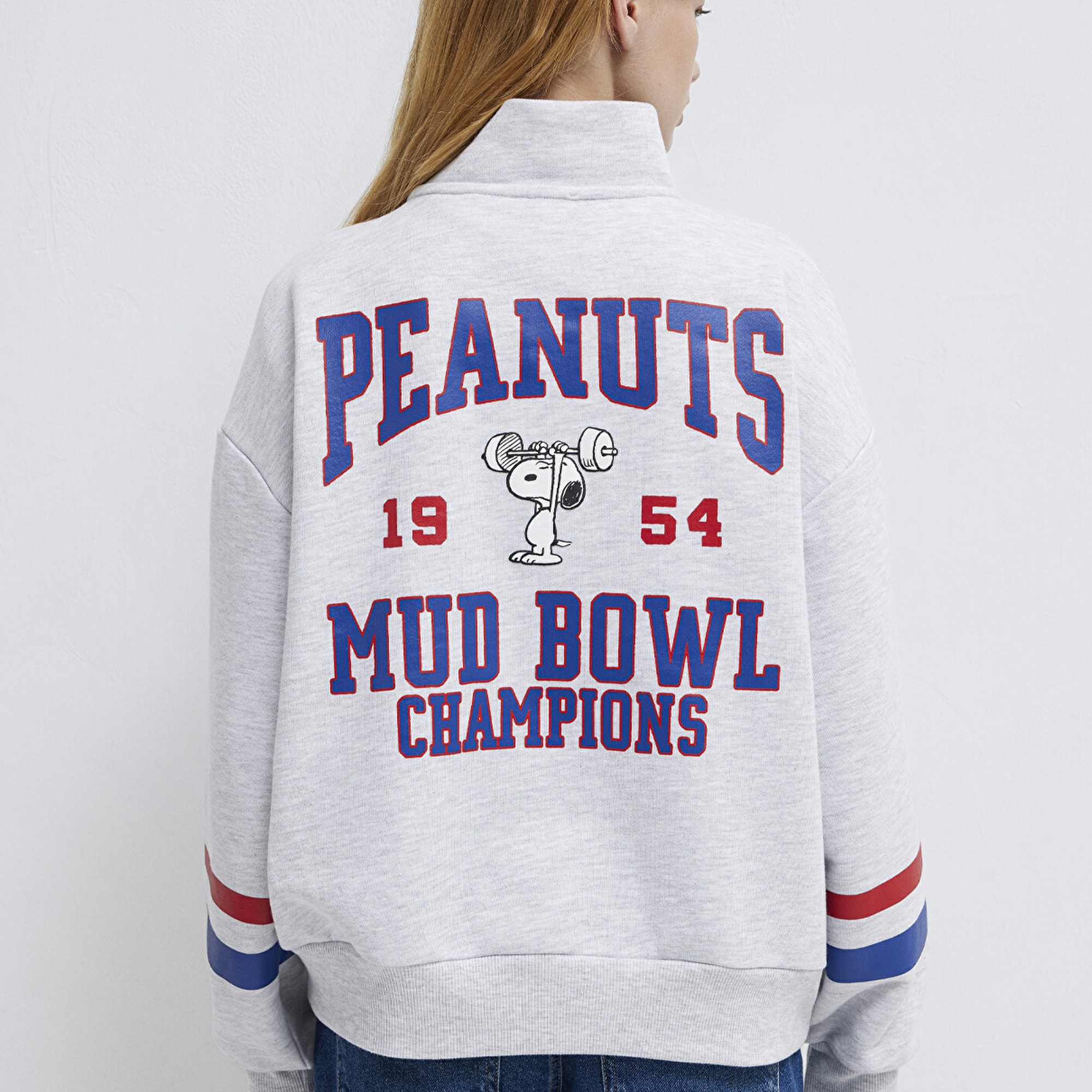 Mavi Peanuts Baskılı Gri Sweatshirt 1S10529-80196