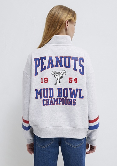  Mavi Peanuts Baskılı Gri Sweatshirt 1S10529-80196