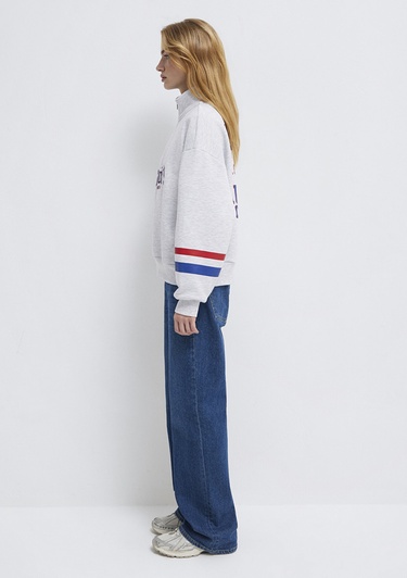  Mavi Peanuts Baskılı Gri Sweatshirt 1S10529-80196