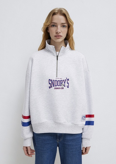  Mavi Peanuts Baskılı Gri Sweatshirt 1S10529-80196