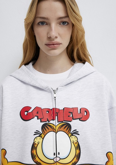  Mavi Garfield Baskılı Gri Sweatshirt 1S10527-88467