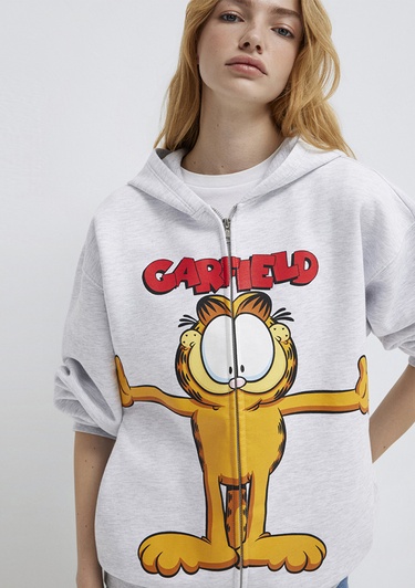  Mavi Garfield Baskılı Gri Sweatshirt 1S10527-88467