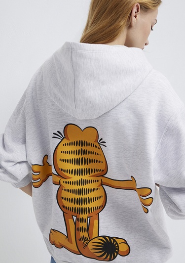  Mavi Garfield Baskılı Gri Sweatshirt 1S10527-88467