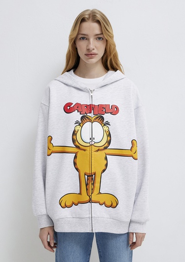  Mavi Garfield Baskılı Gri Sweatshirt 1S10527-88467