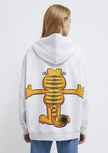  Mavi Garfield Baskılı Gri Sweatshirt 1S10527-88467