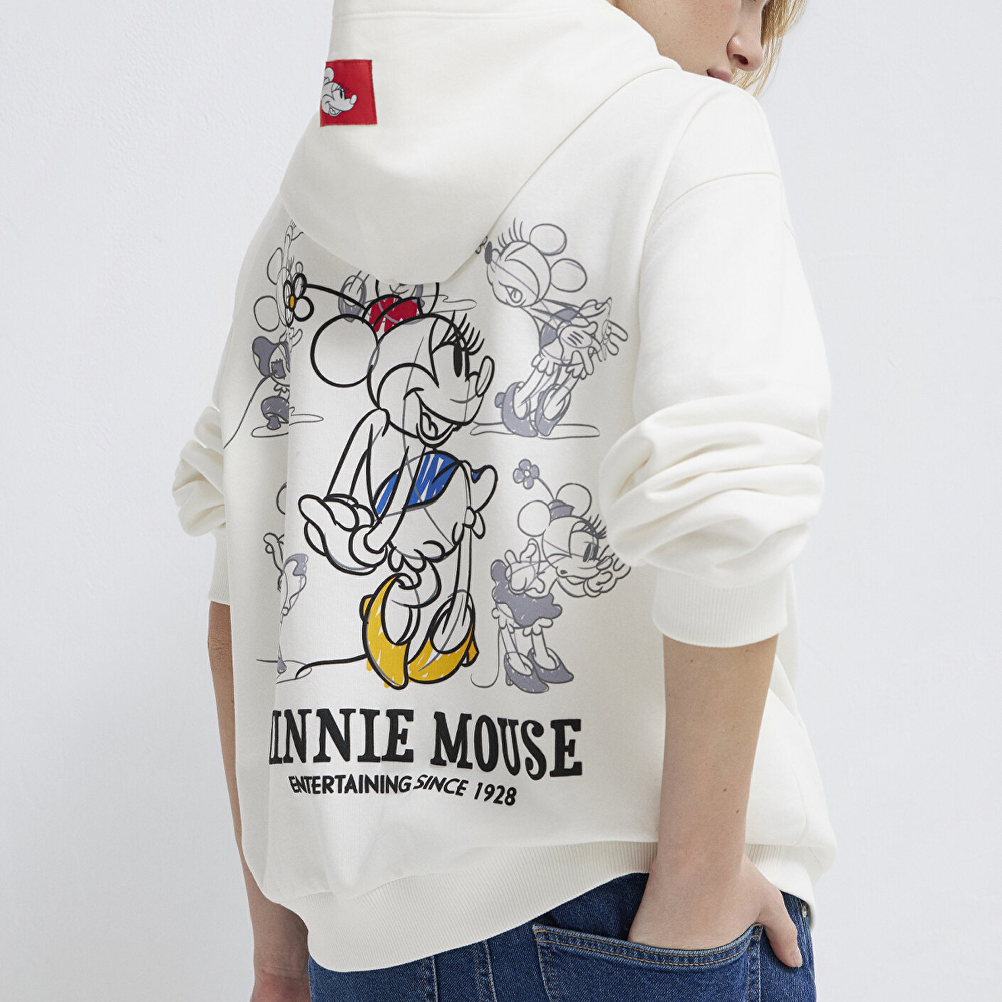 Mavi Minnie Mouse Baskılı Ekru Sweatshirt 1S10520-80194