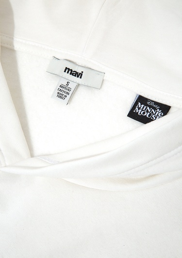  Mavi Minnie Mouse Baskılı Ekru Sweatshirt 1S10520-80194