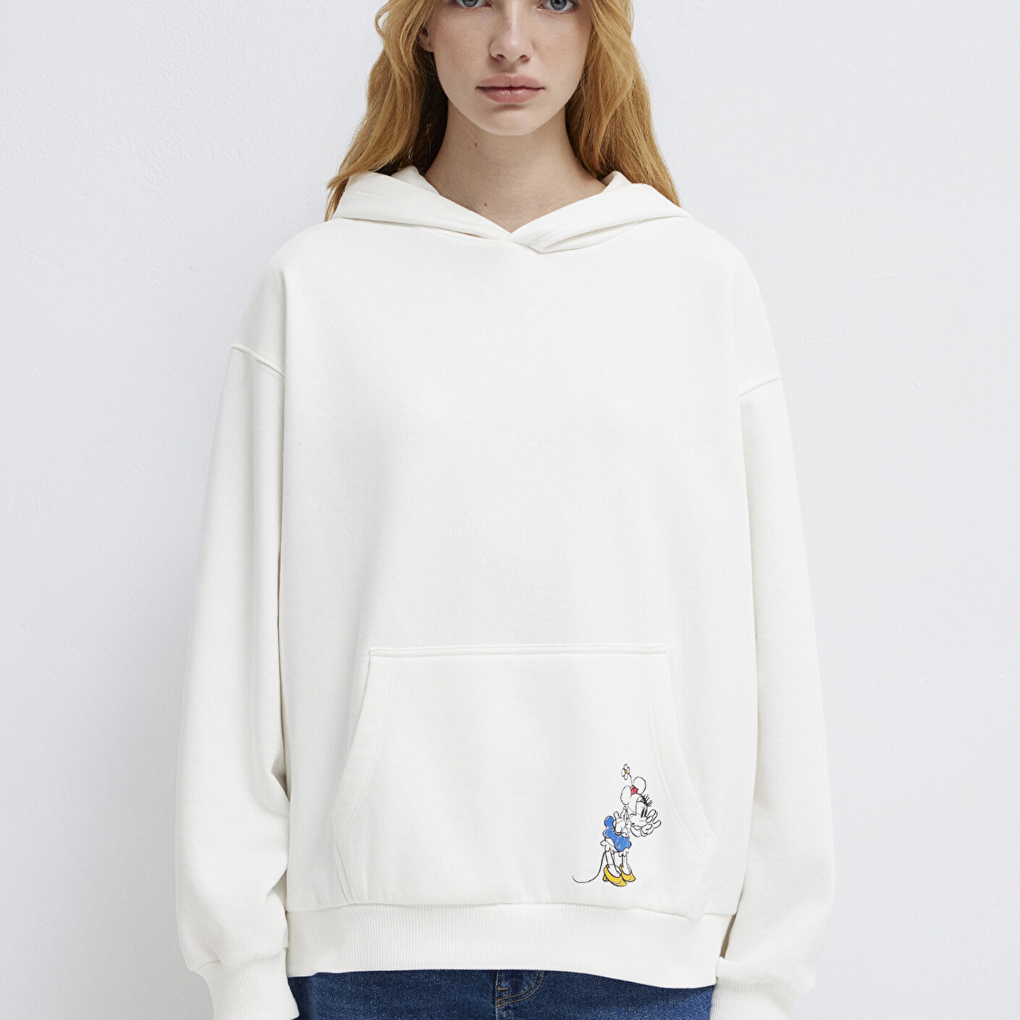Mavi Minnie Mouse Baskılı Ekru Sweatshirt 1S10520-80194