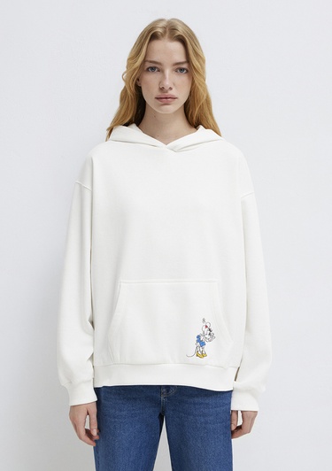  Mavi Minnie Mouse Baskılı Ekru Sweatshirt 1S10520-80194