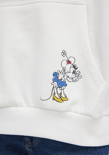  Mavi Minnie Mouse Baskılı Ekru Sweatshirt 1S10520-80194
