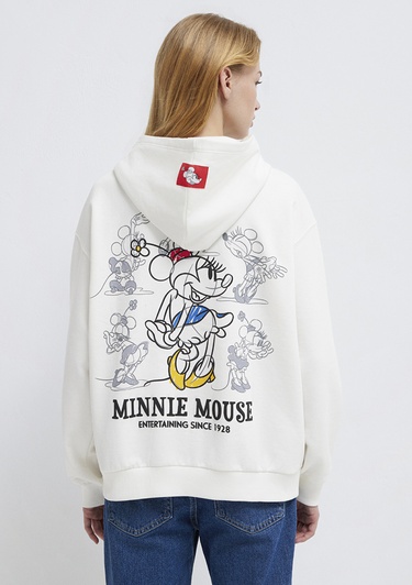  Mavi Minnie Mouse Baskılı Ekru Sweatshirt 1S10520-80194