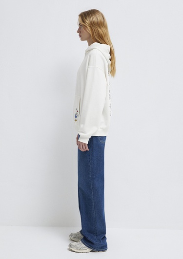  Mavi Minnie Mouse Baskılı Ekru Sweatshirt 1S10520-80194