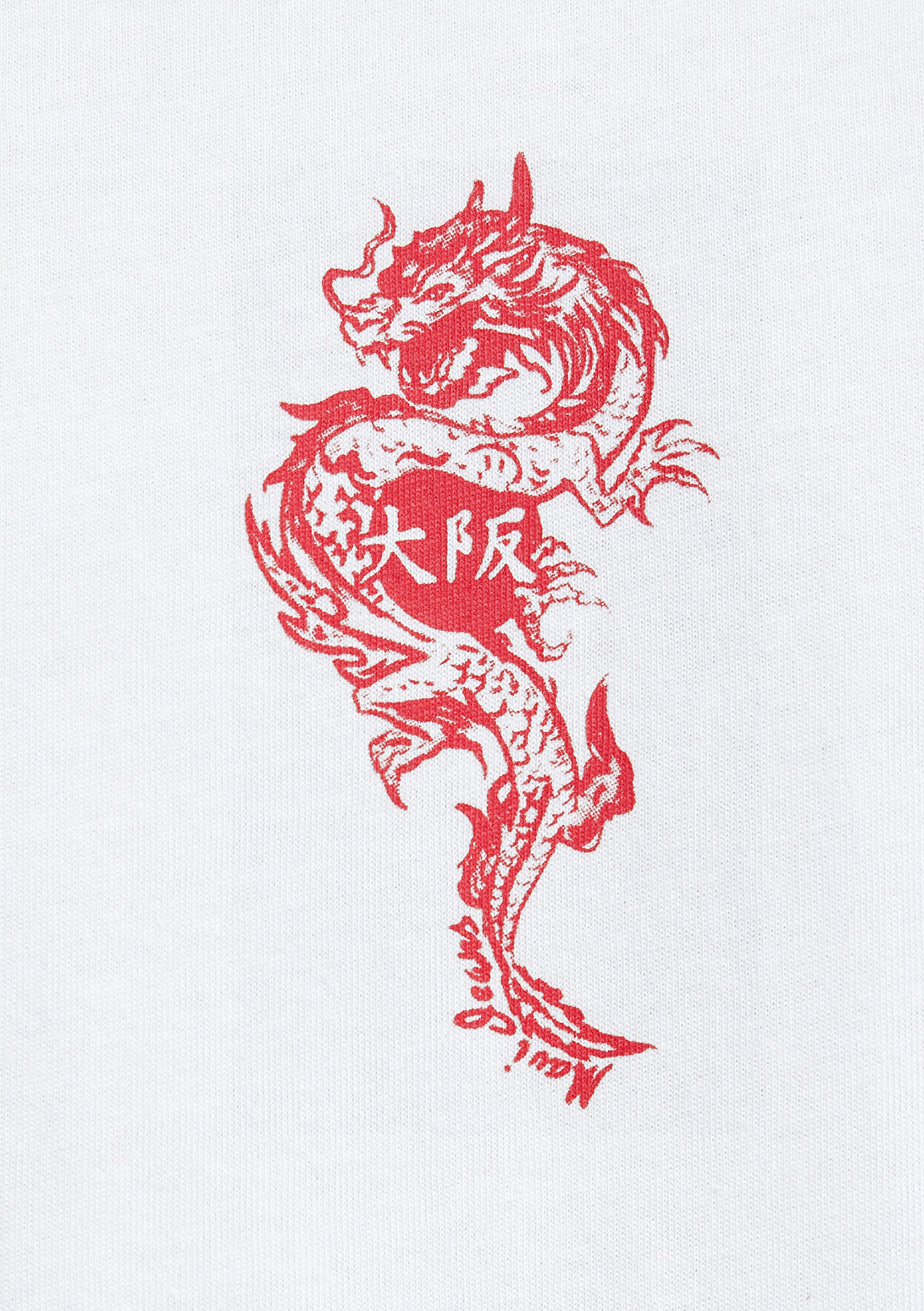  Mavi Ejderha Baskılı Ekru Tişört Oversize / Geniş Kesim 0613300-70057