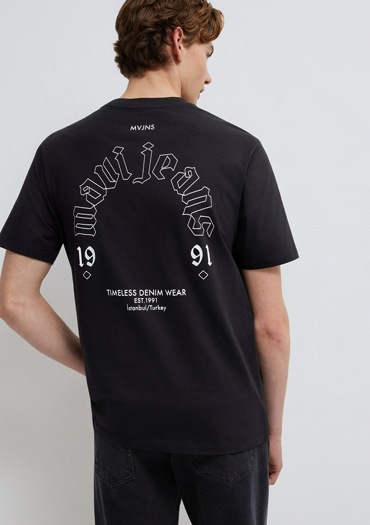 Mavi Mavi Jeans Baskılı Siyah Tişört Loose Fit / Bol Rahat Kesim 0613201-900