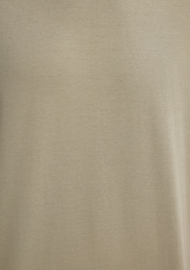  Mavi Bisiklet Yaka Bej Basic Tişört Loose Fit / Bol Rahat Kesim 0611596-70360