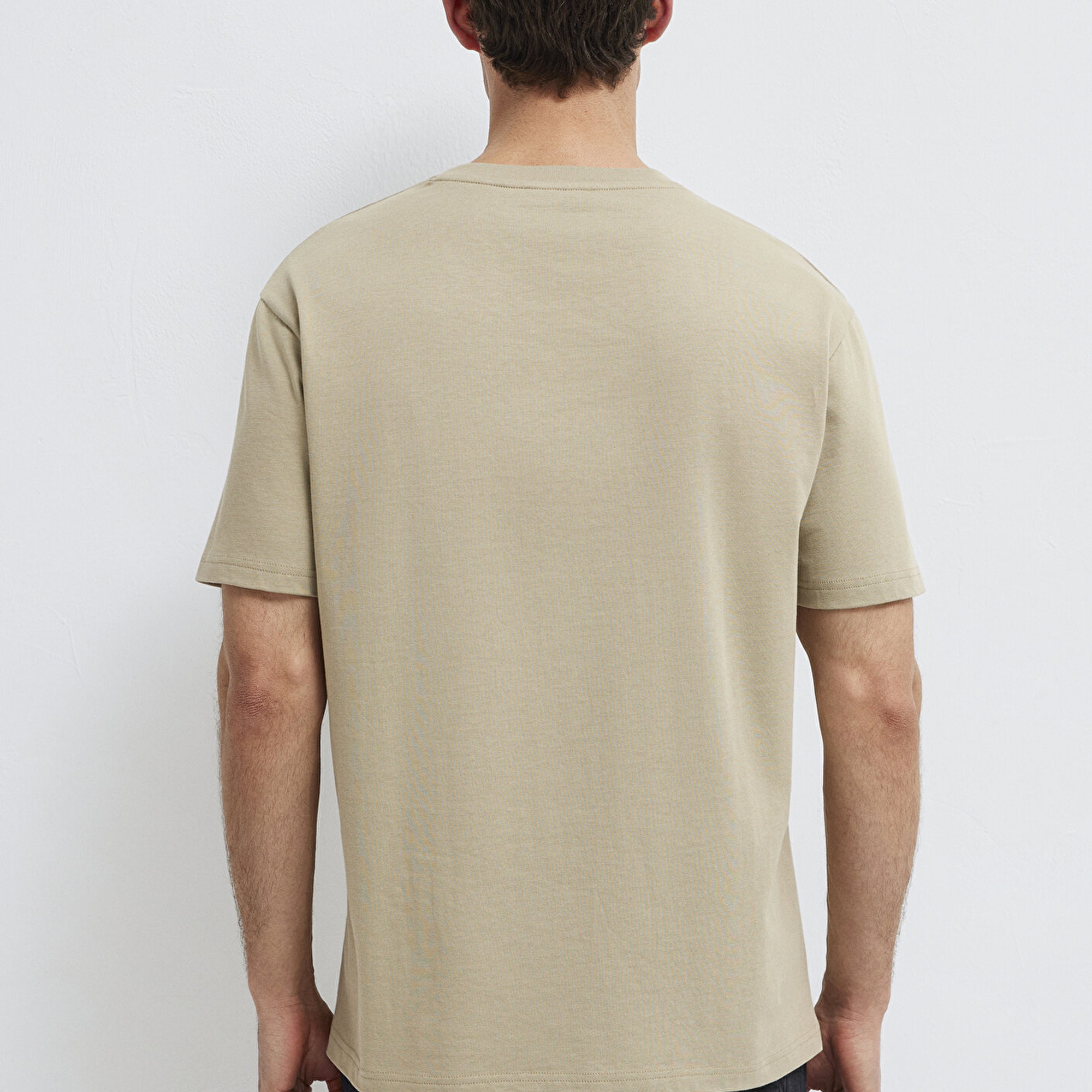 Mavi Bisiklet Yaka Bej Basic Tişört Loose Fit / Bol Rahat Kesim 0611596-70360