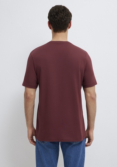  Mavi Mavi Logo Baskılı Bordo Tişört Regular Fit / Normal Kesim 0613186-70396